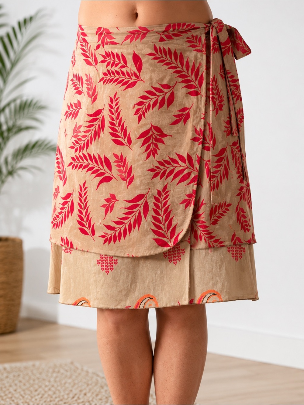 Earthbound Boho Wrap Skirt Paisley Floral Festival Midi